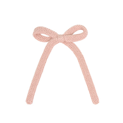 Sweater Bow - French Pink Knit Sash Clip