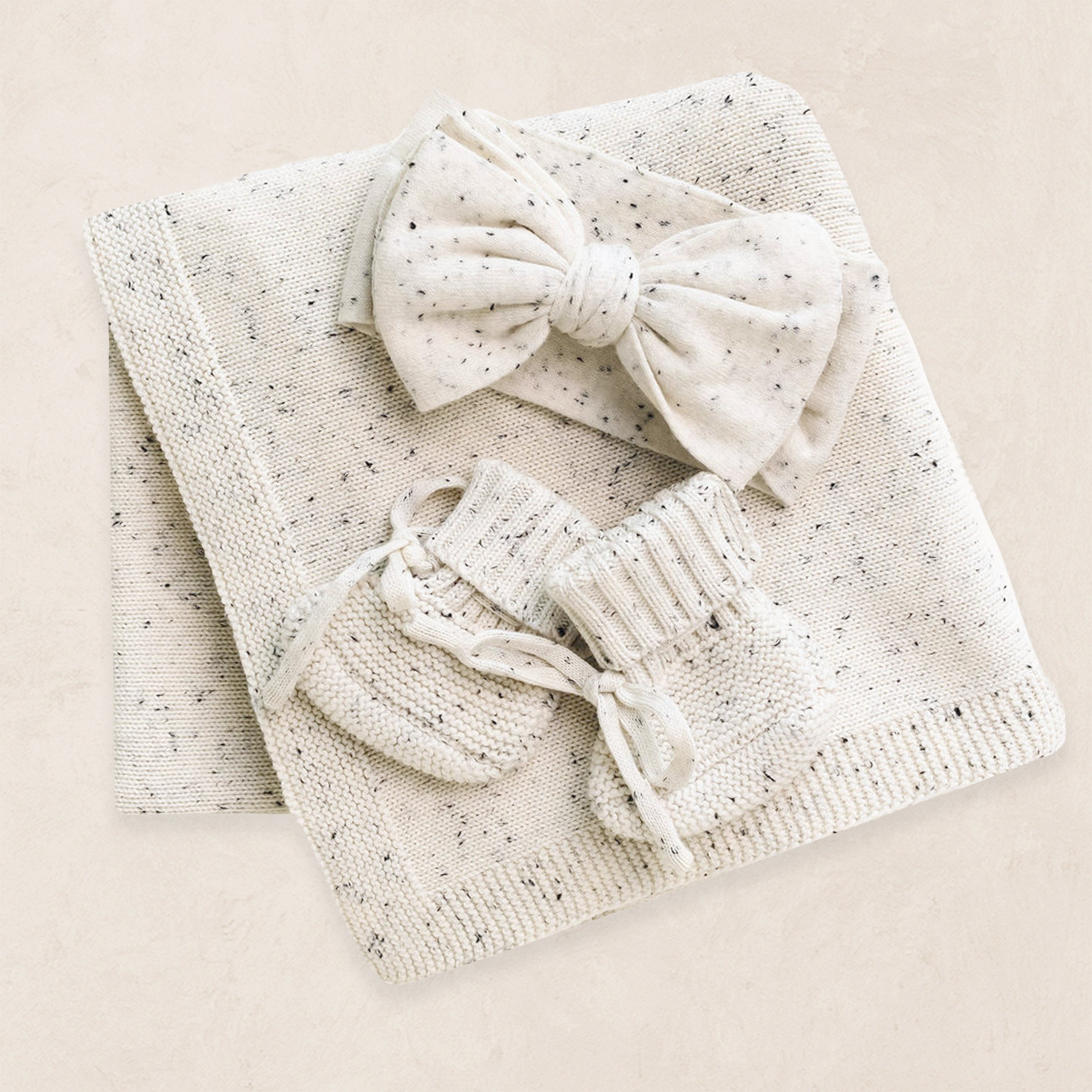 Knit Headband Bundle - Cream Speckle