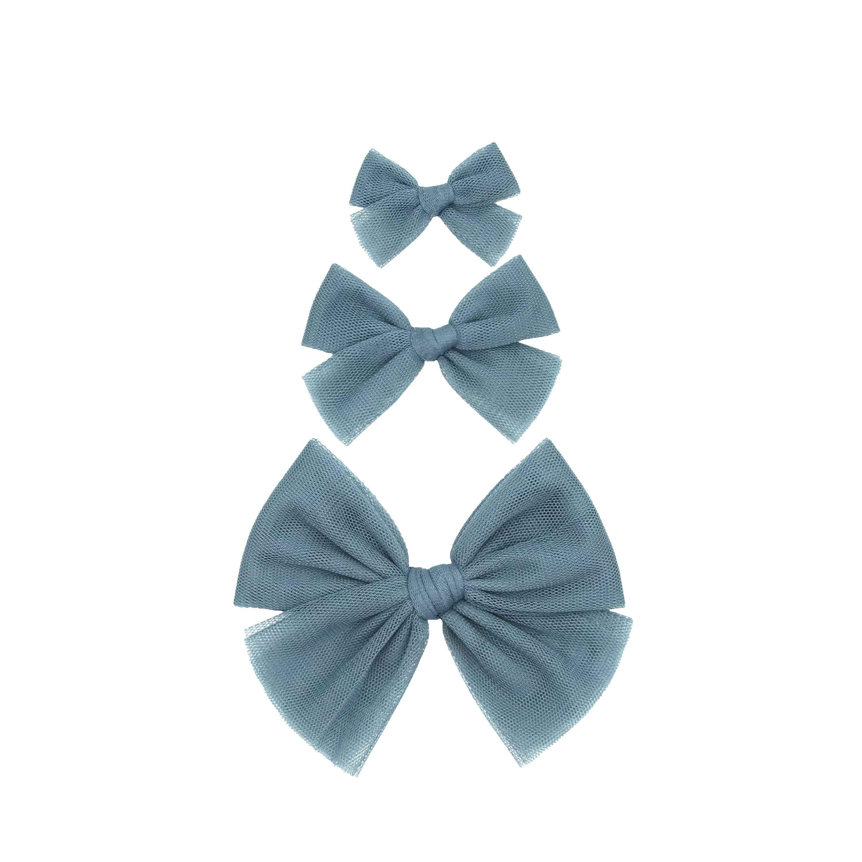 Tulle Bow - Ocean Clip