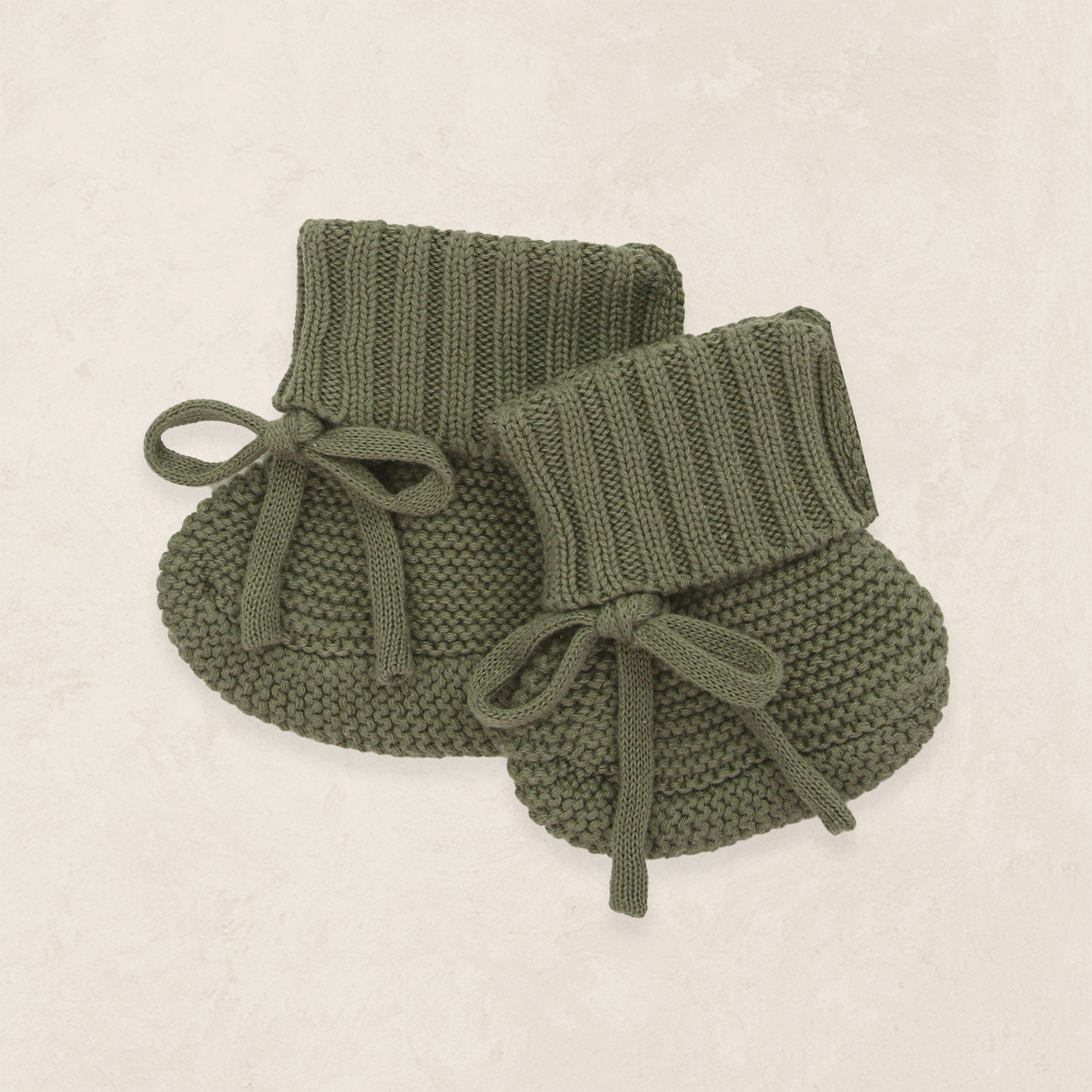 Knit Booties - Olive