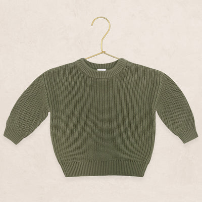 Knit Chunky Sweater - Olive