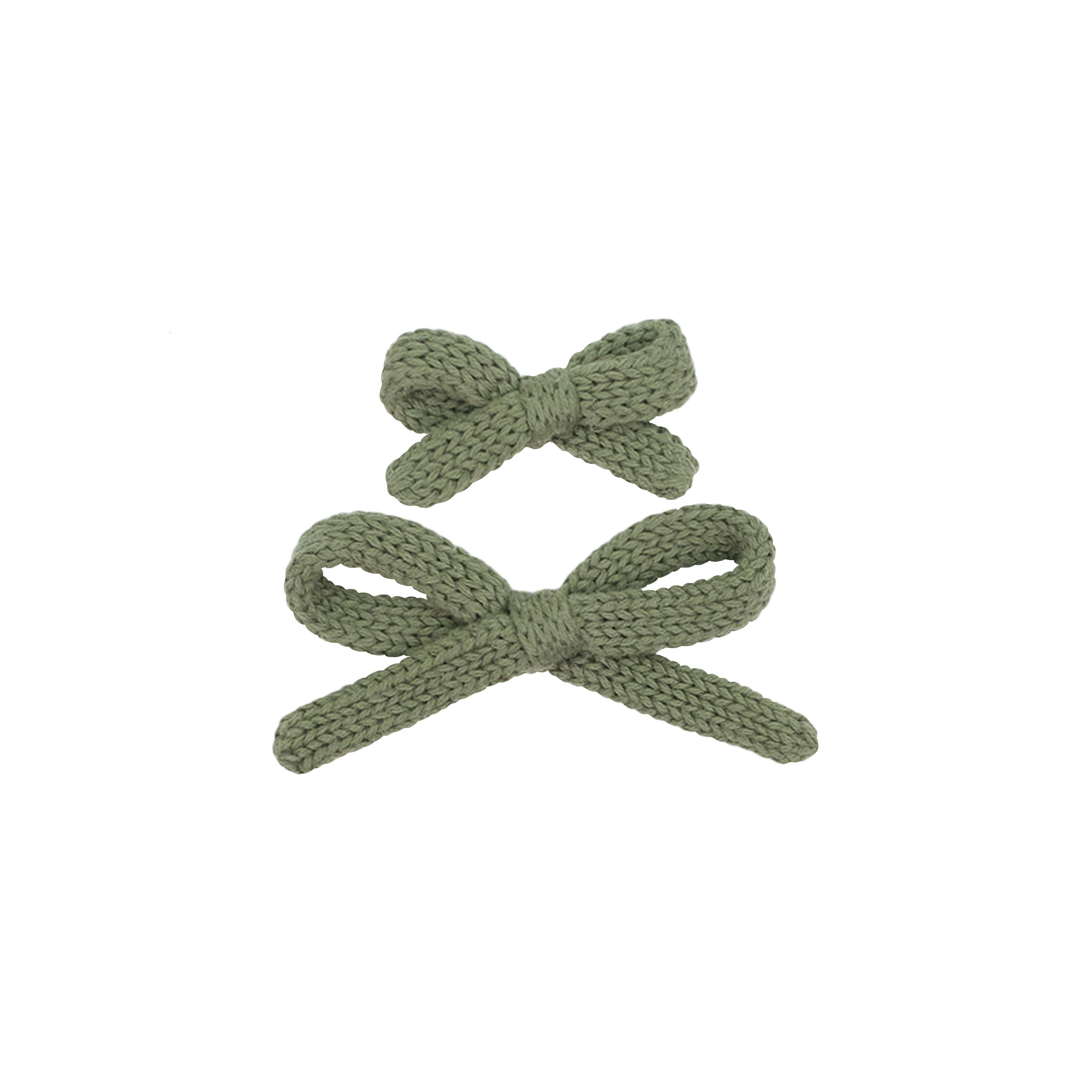 Sweater Bow - Olive Knit Clip