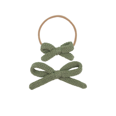 Sweater Bow - Olive Knit Headband