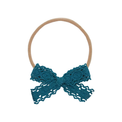 Lace Bow - Peacock Headband