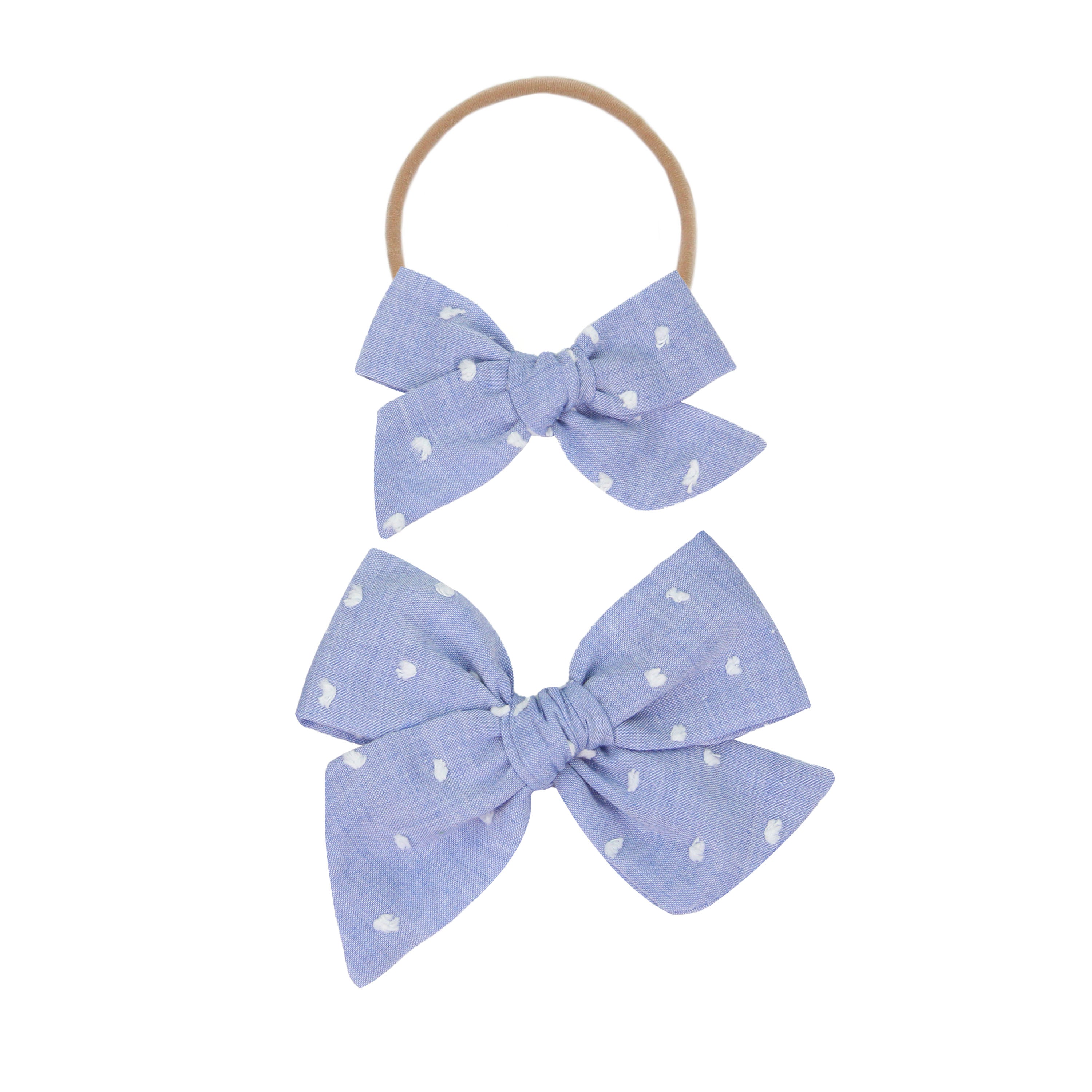 Classic Bow - Periwinkle Swiss Dot