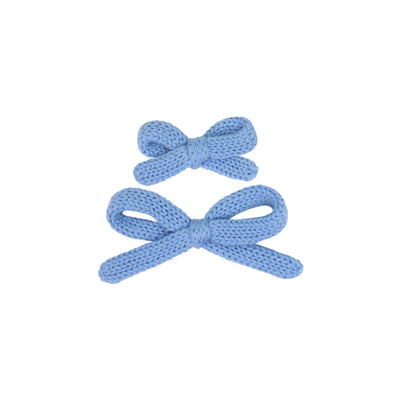 Sweater Bow - Periwinkle Knit Clip
