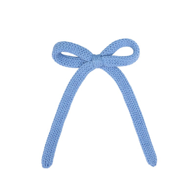 Sweater Bow - Periwinkle Knit Sash Clip