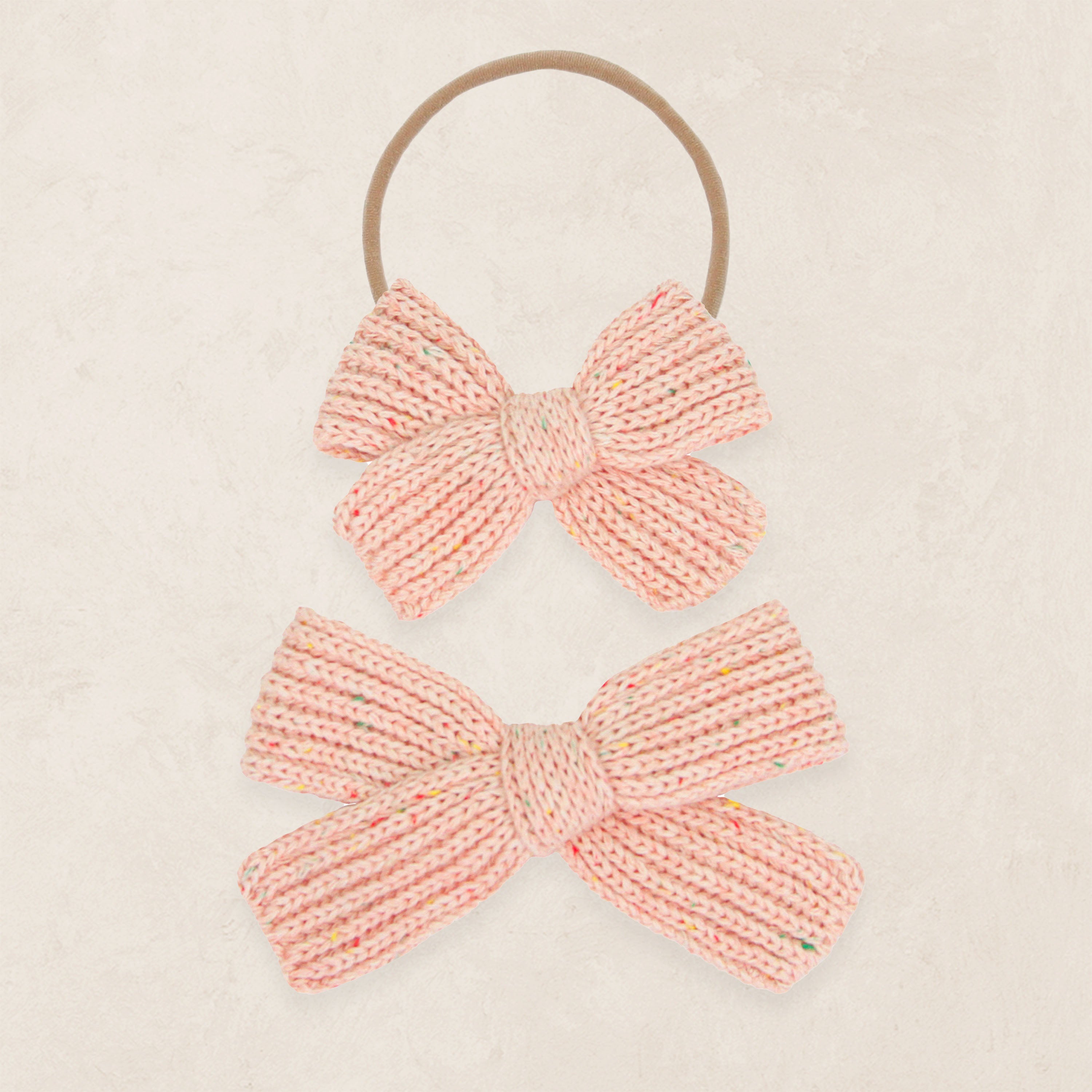 Sweater Bow - Petal Speckle Chunky Knit