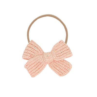 Sweater Bow - Petal Speckle Chunky Knit Headband