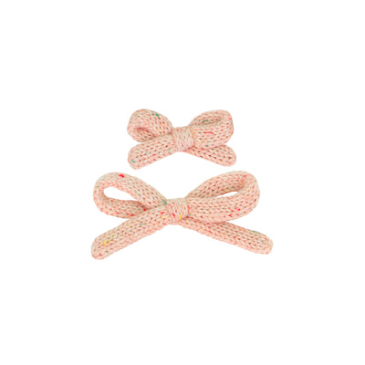 Sweater Bow - Petal Speckle Knit Clip