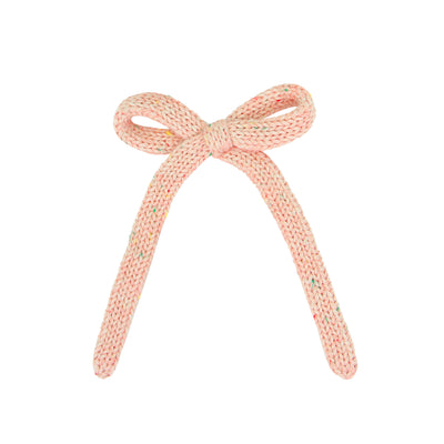 Sweater Bow - Petal Speckle Knit Sash Clip