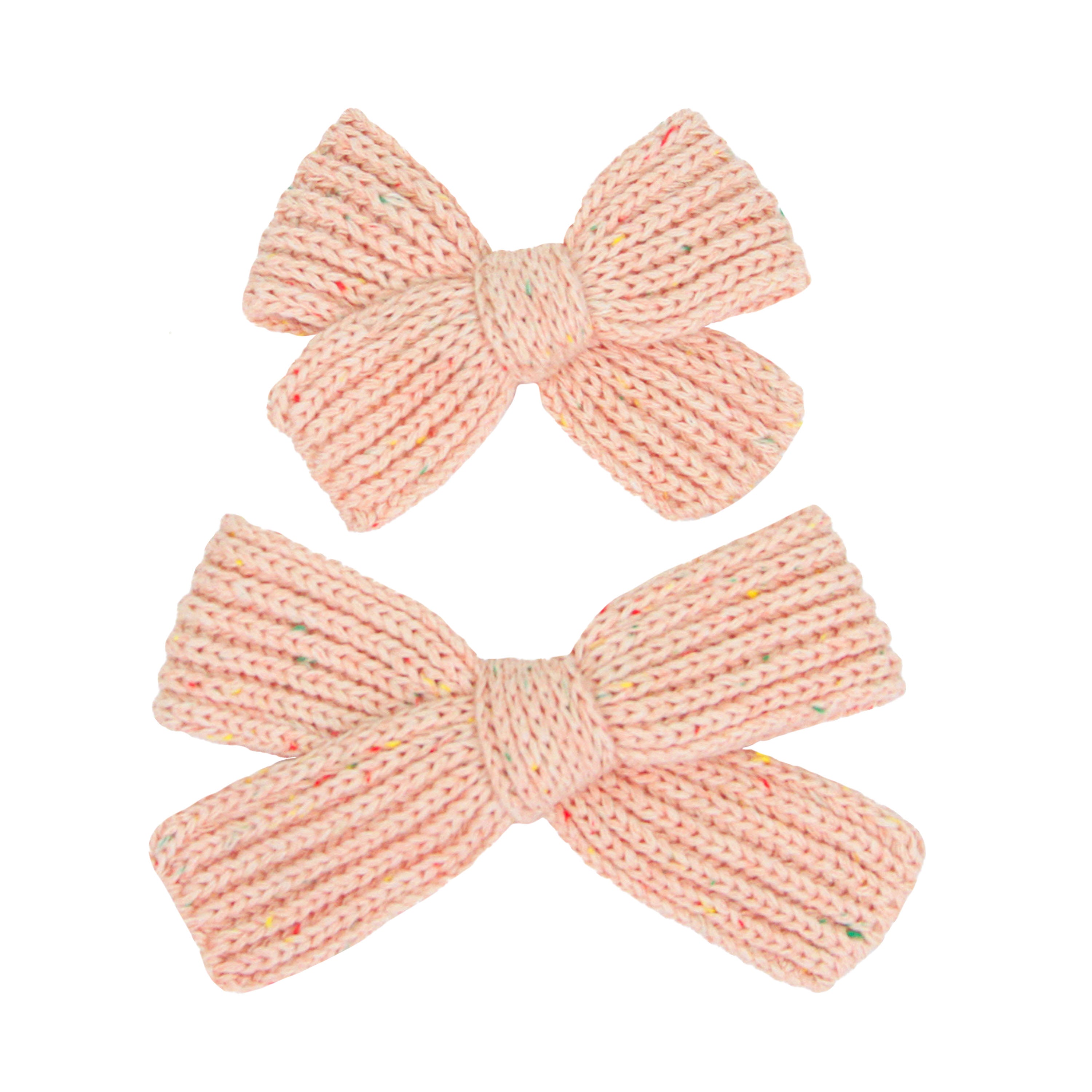 Sweater Bow - Petal Speckle Chunky Knit Clip