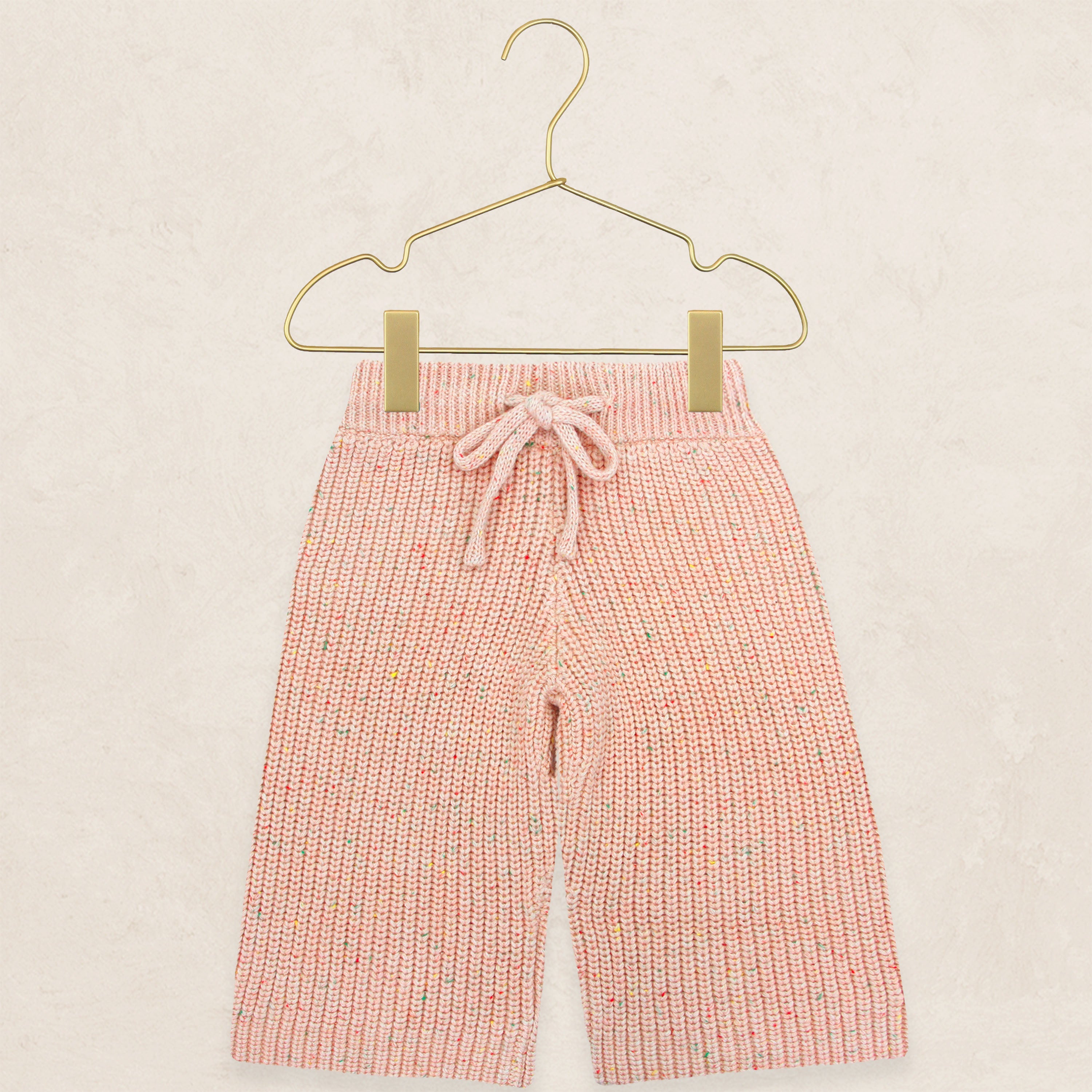 Knit Chunky Wide Leg Pants - Petal Speckle