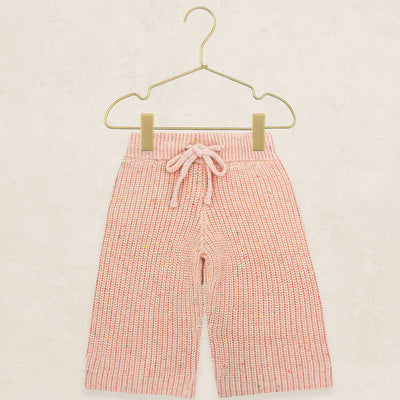 Knit Chunky Wide Leg Pants - Petal Speckle