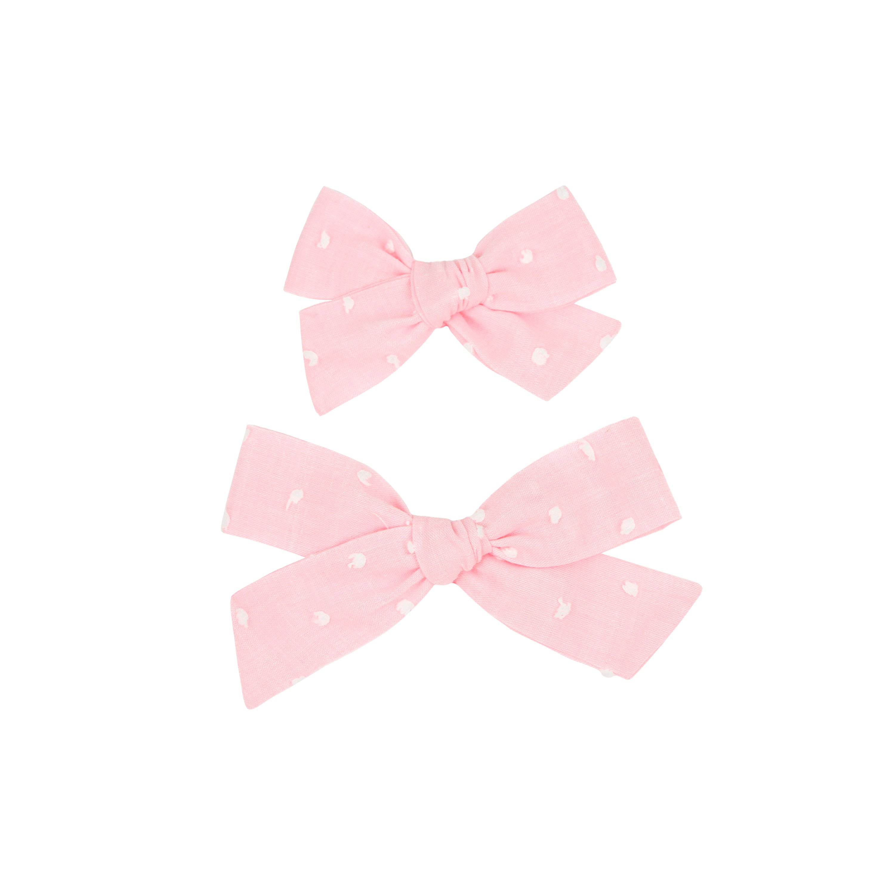 Classic Bow - Petal Swiss Dot Clip