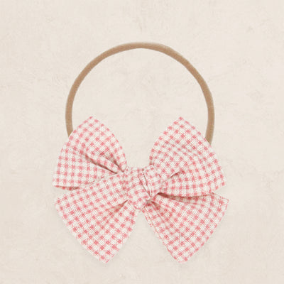 Adventure Bow - Rose Gingham Headband
