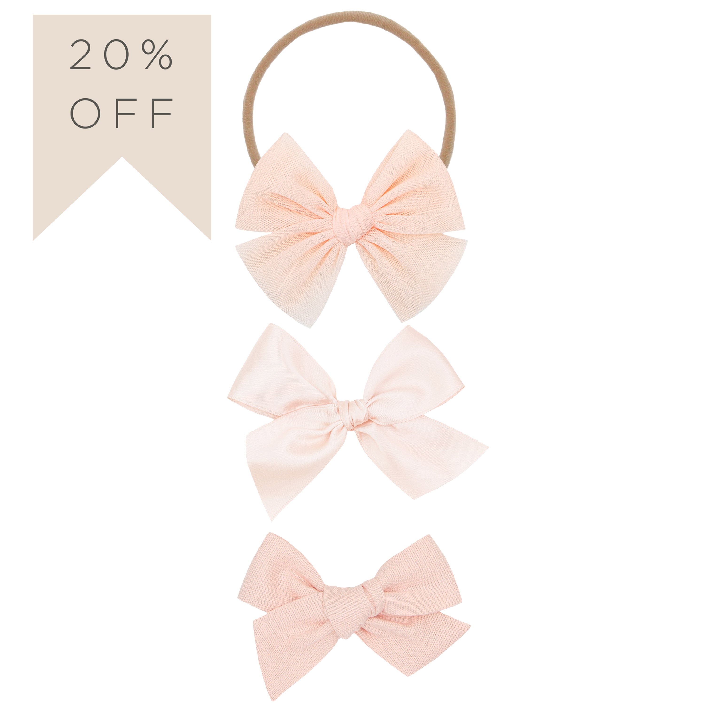 Bow 3 Pack: Blush