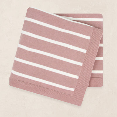 Knit Blanket - Mauve Stripe