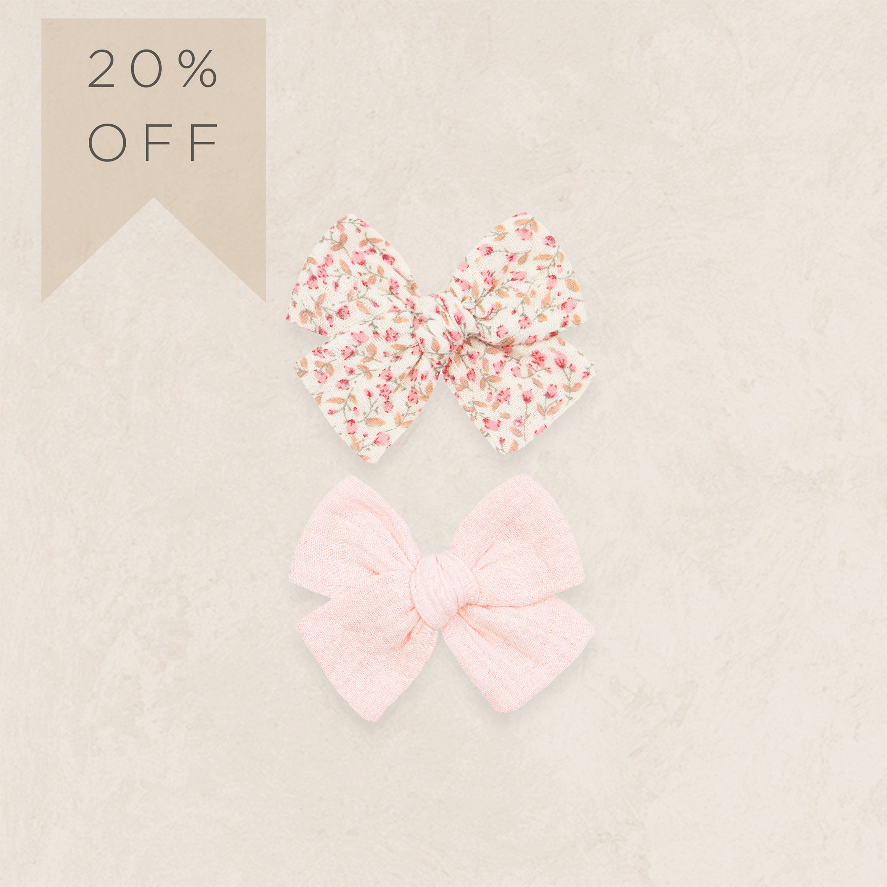 Adventure Bow 2 Pack - Blush/Pink Posy Clip