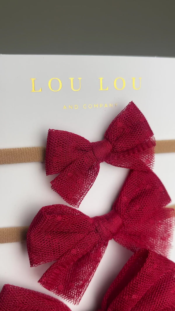 Tulle Bow - Red Dot Clip