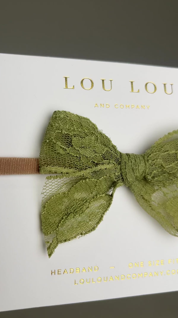 Lace Bow - Olive