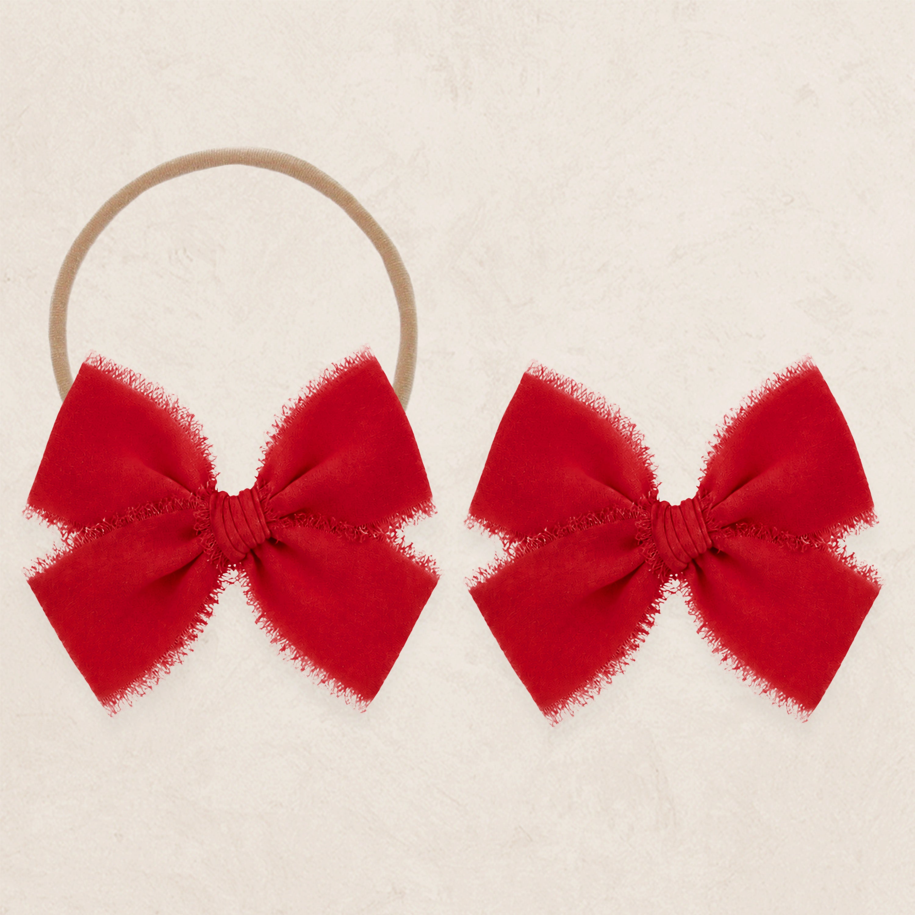 Chiffon Bow - Red