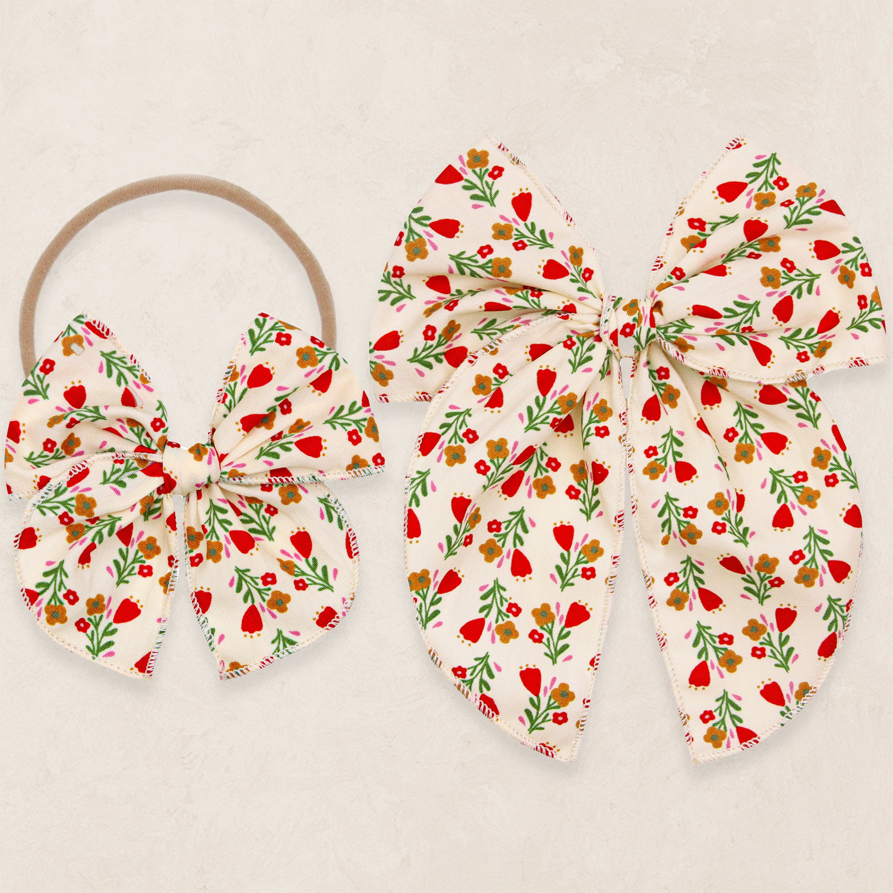 Heirloom Bow - Red Floral