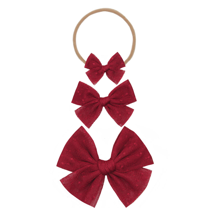 WKU, Red & White 2 Tone Fluff Hair Bow