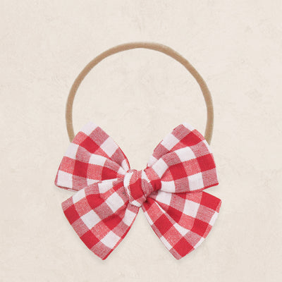 Adventure Bow - Red Gingham Headband