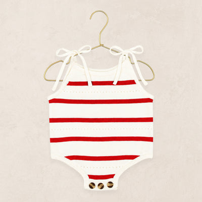 Knit Tank Onesie - Red Stripe