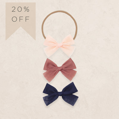 Tulle Bow 3 Pack: Rose