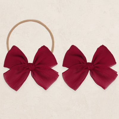 Chiffon Bow - Ruby