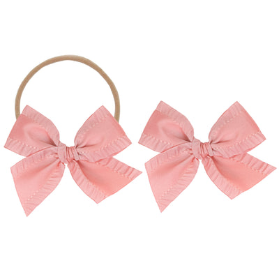 Satin Bow - Rose Ruffle