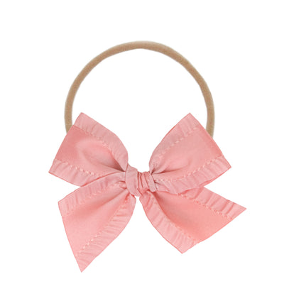 Satin Bow - Rose Ruffle