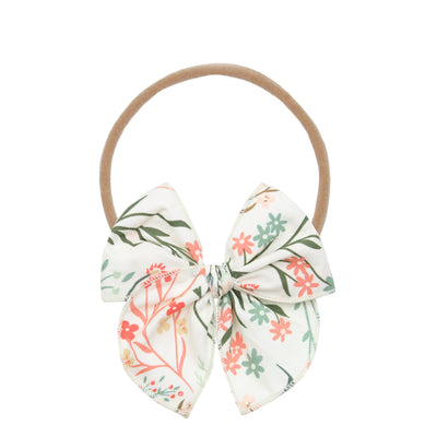 Heirloom Bow - Coral Floral Headband