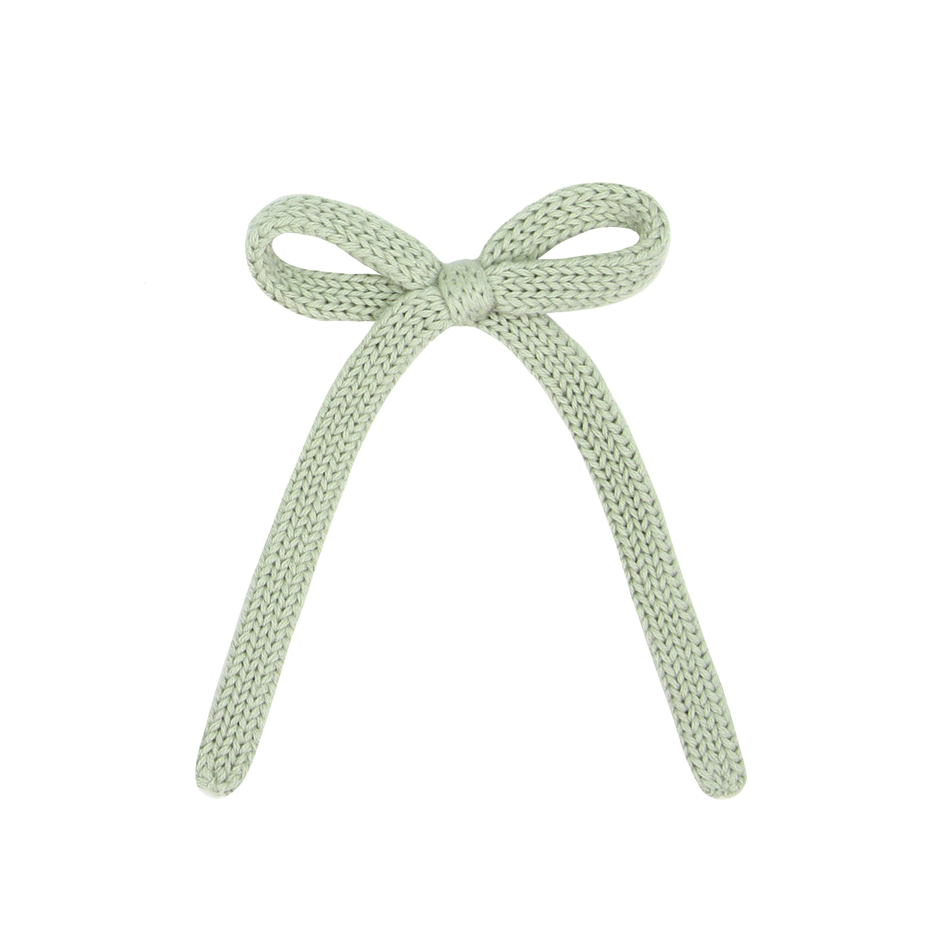 Sweater Bow - Sage Knit Sash Clip