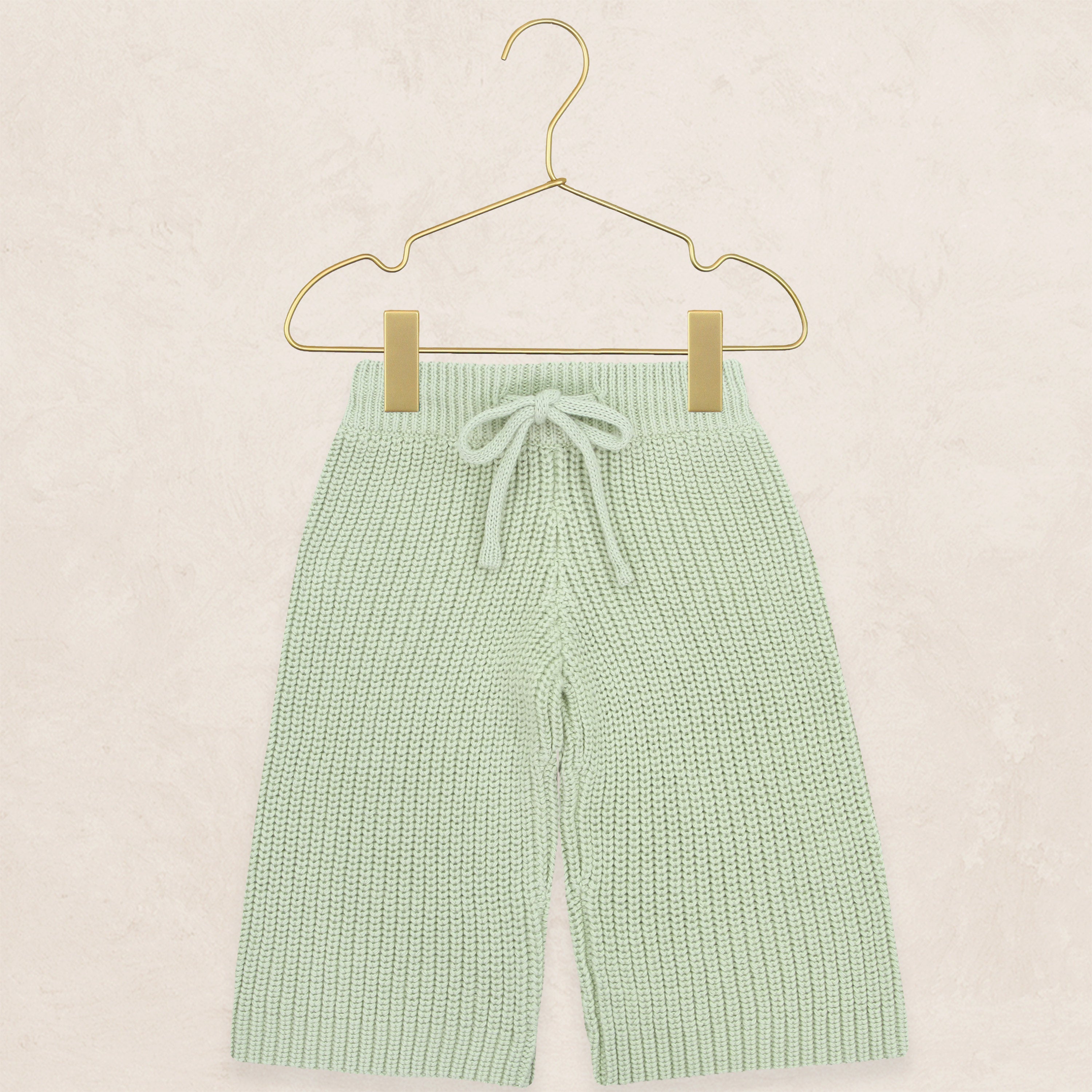 Knit Chunky Wide Leg Pants - Sage