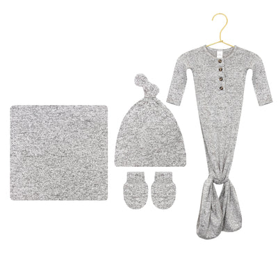 Sam Plush Knit Newborn Hat Bundle (Gown)