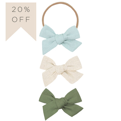 Classic Bow 3 Pack: Sand Headbands