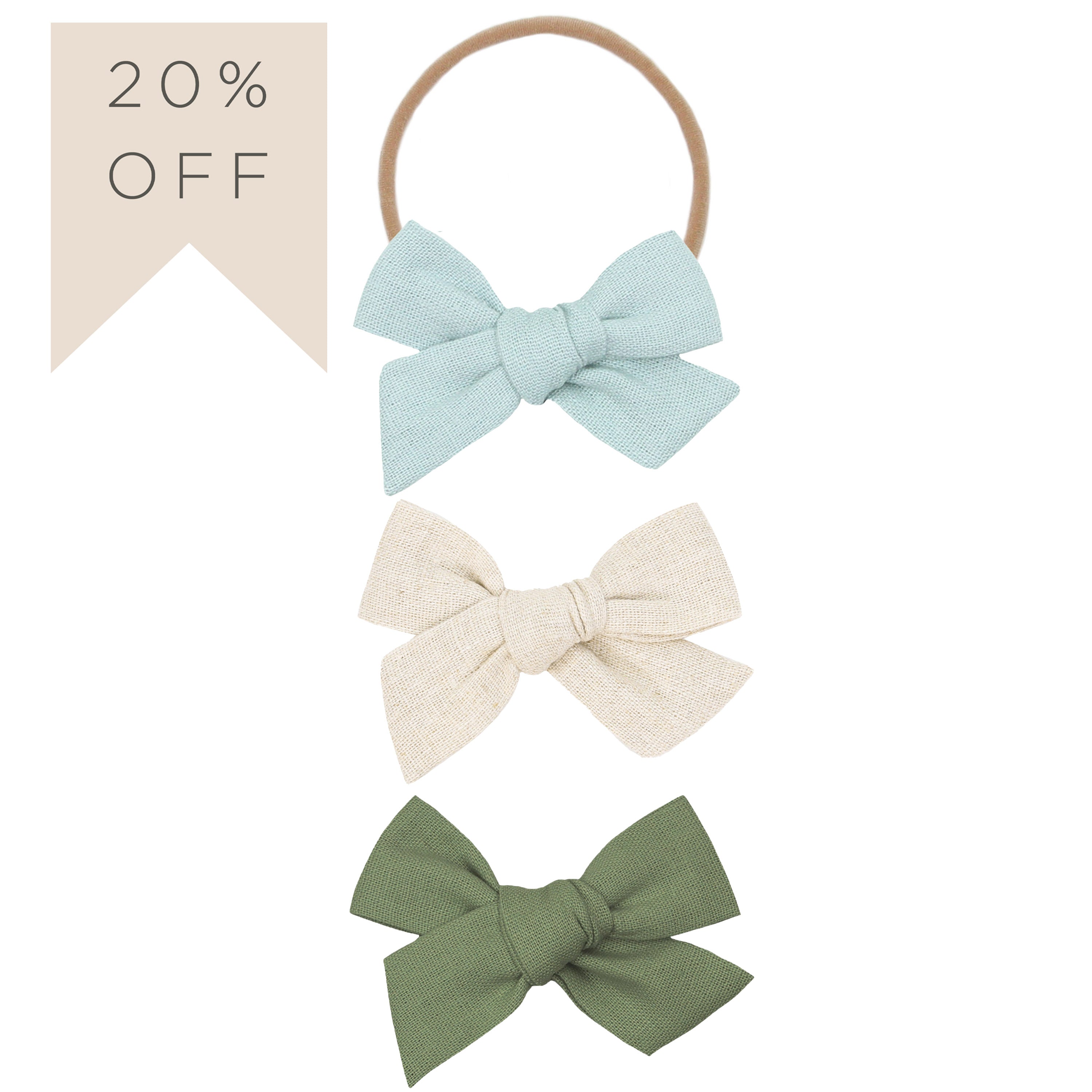 Classic Bow 3 Pack: Sand