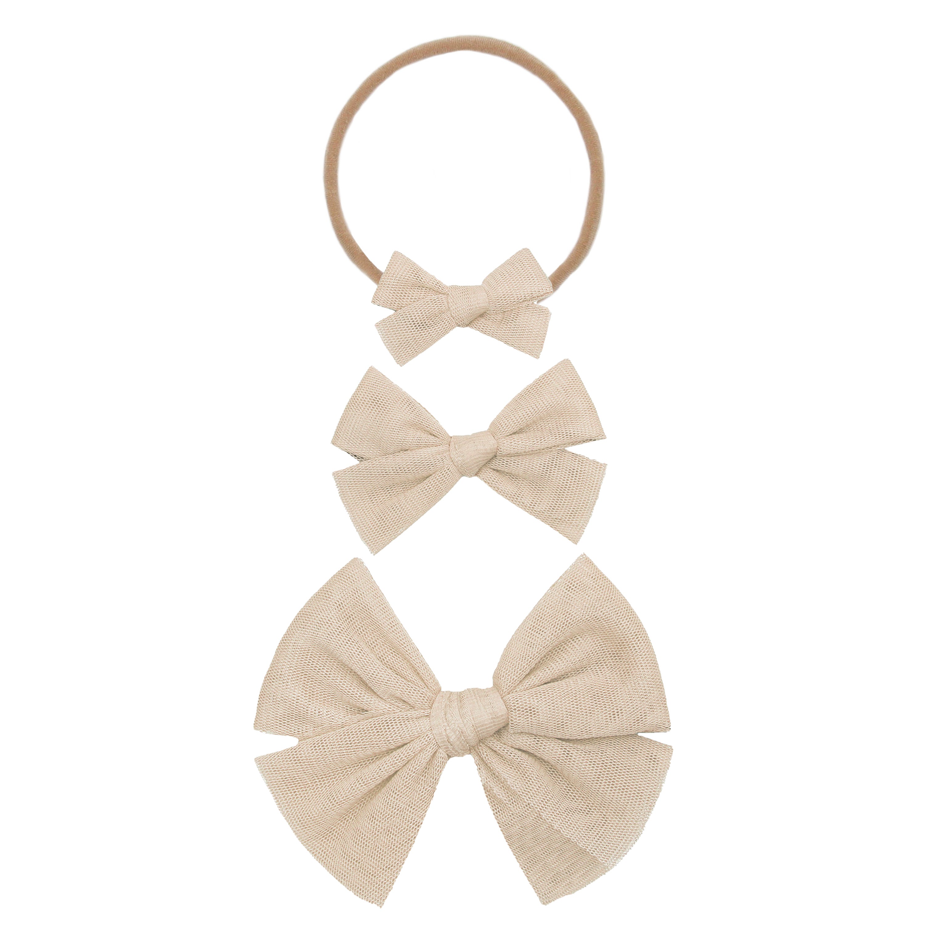 Tulle Bow - Sand