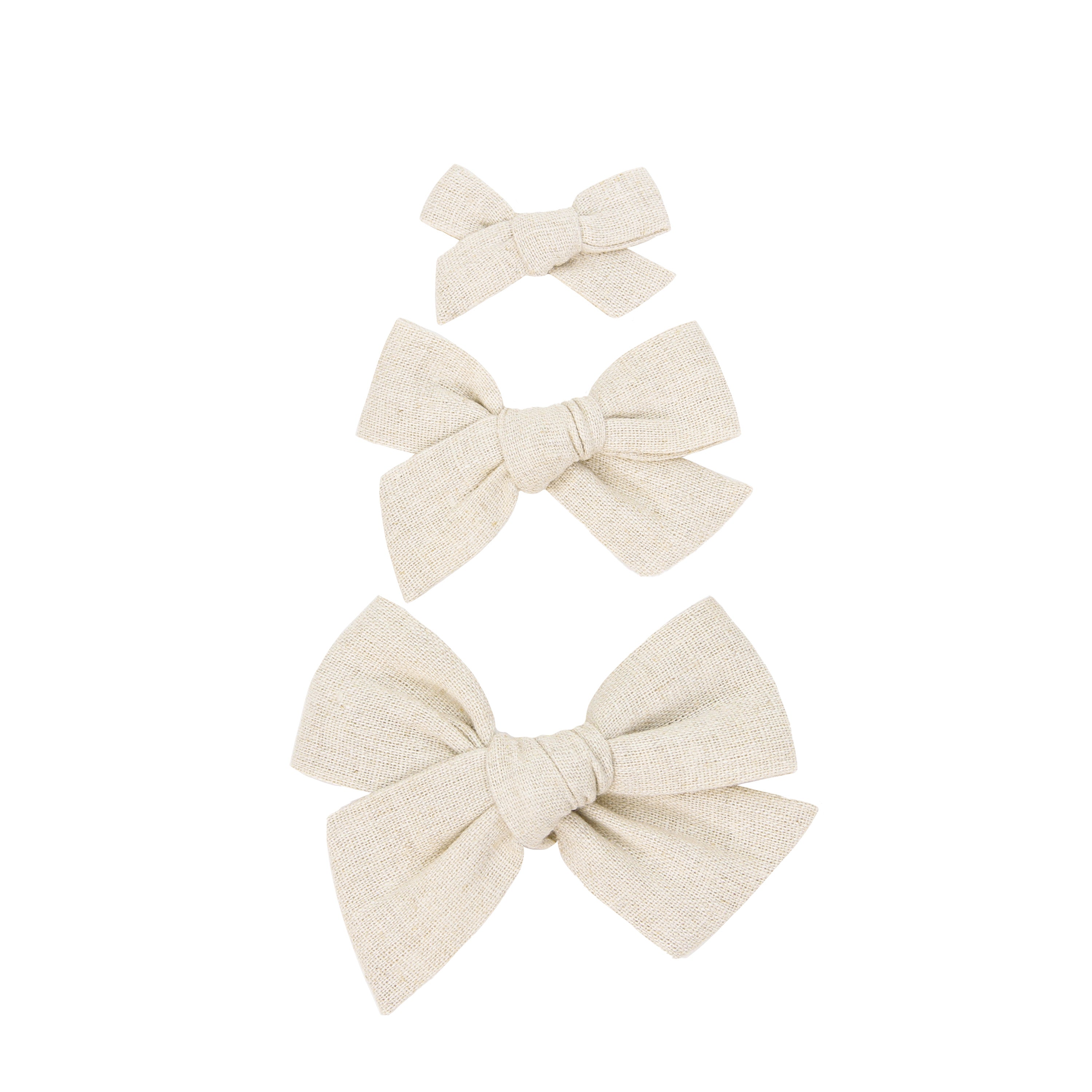 Linen Bow - Sand Clip