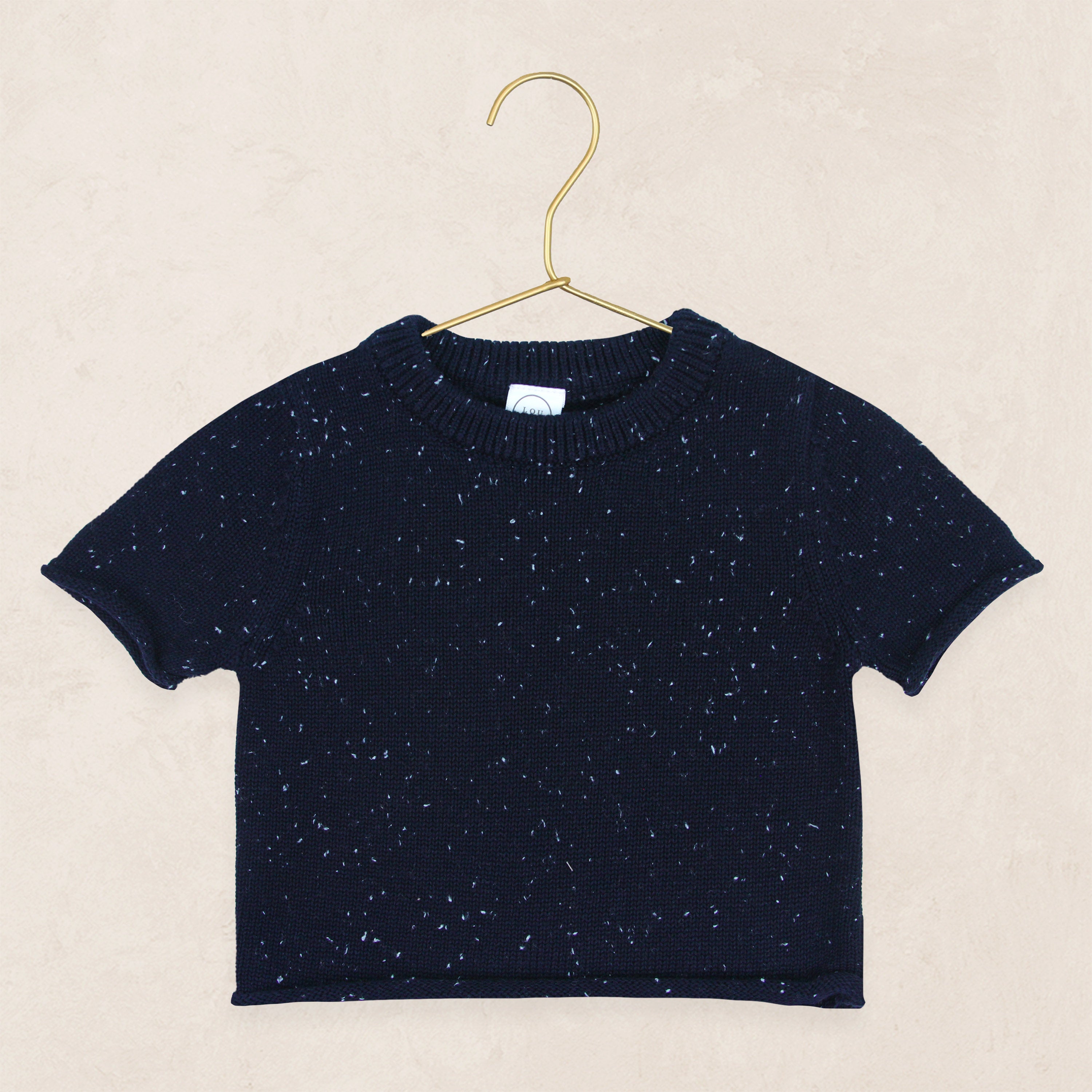 Knit Short Sleeve Tee - Navy Speckle