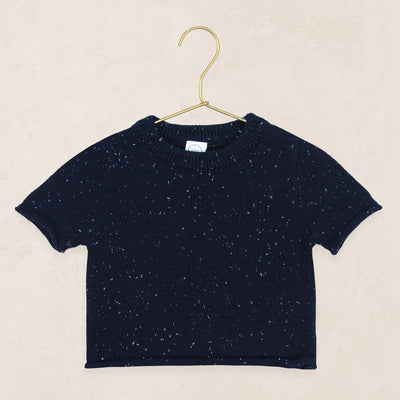 Knit Short Sleeve Tee - Navy Speckle