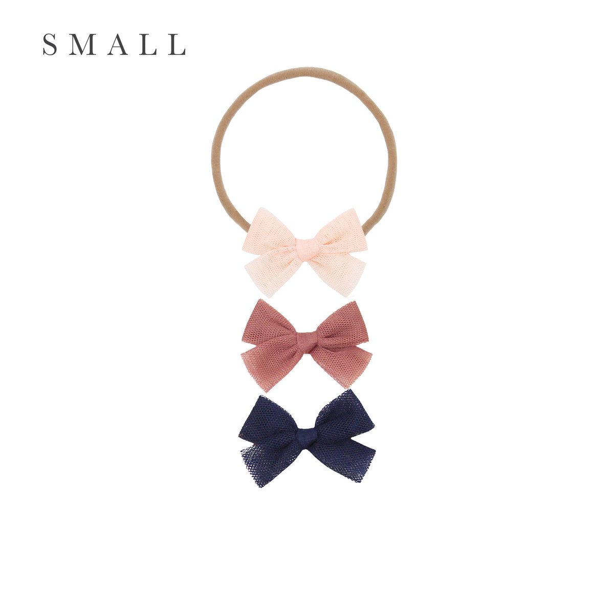 Tulle Bow 3 Pack: Rose