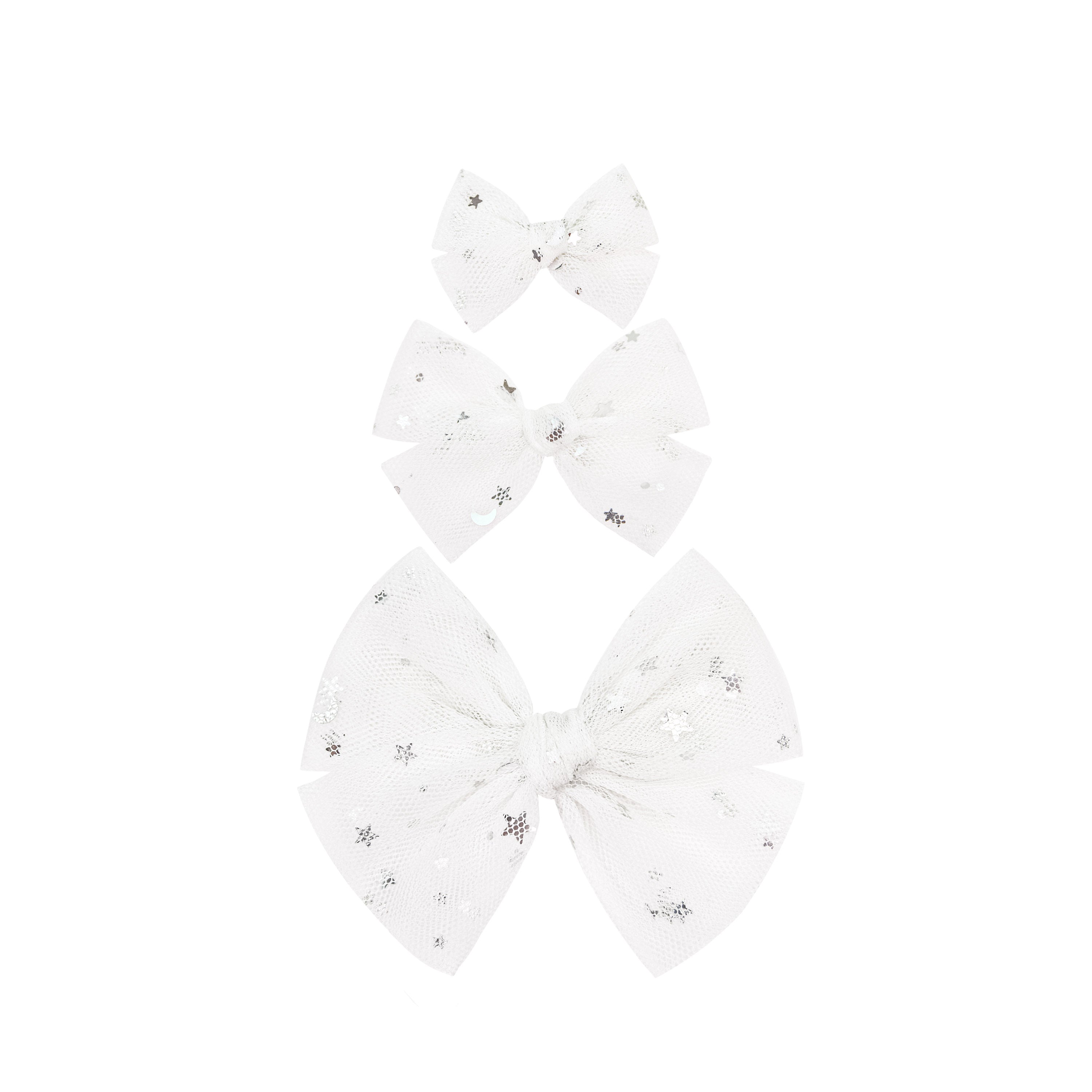Tulle Bow - Metallic Star Clip