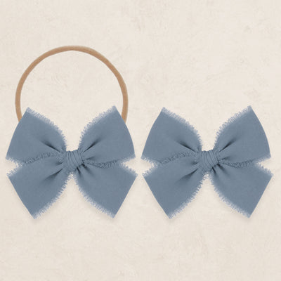 Chiffon Bow - Steel Blue