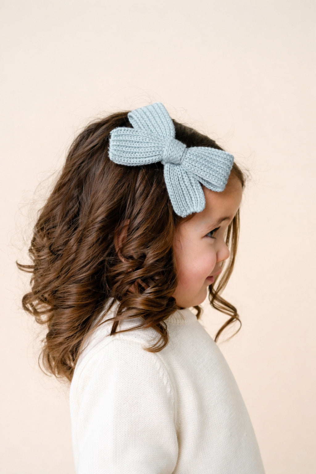 Sweater Bow - Steele Chunky Knit Clip