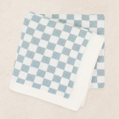 Knit Blanket - Steele Checkered