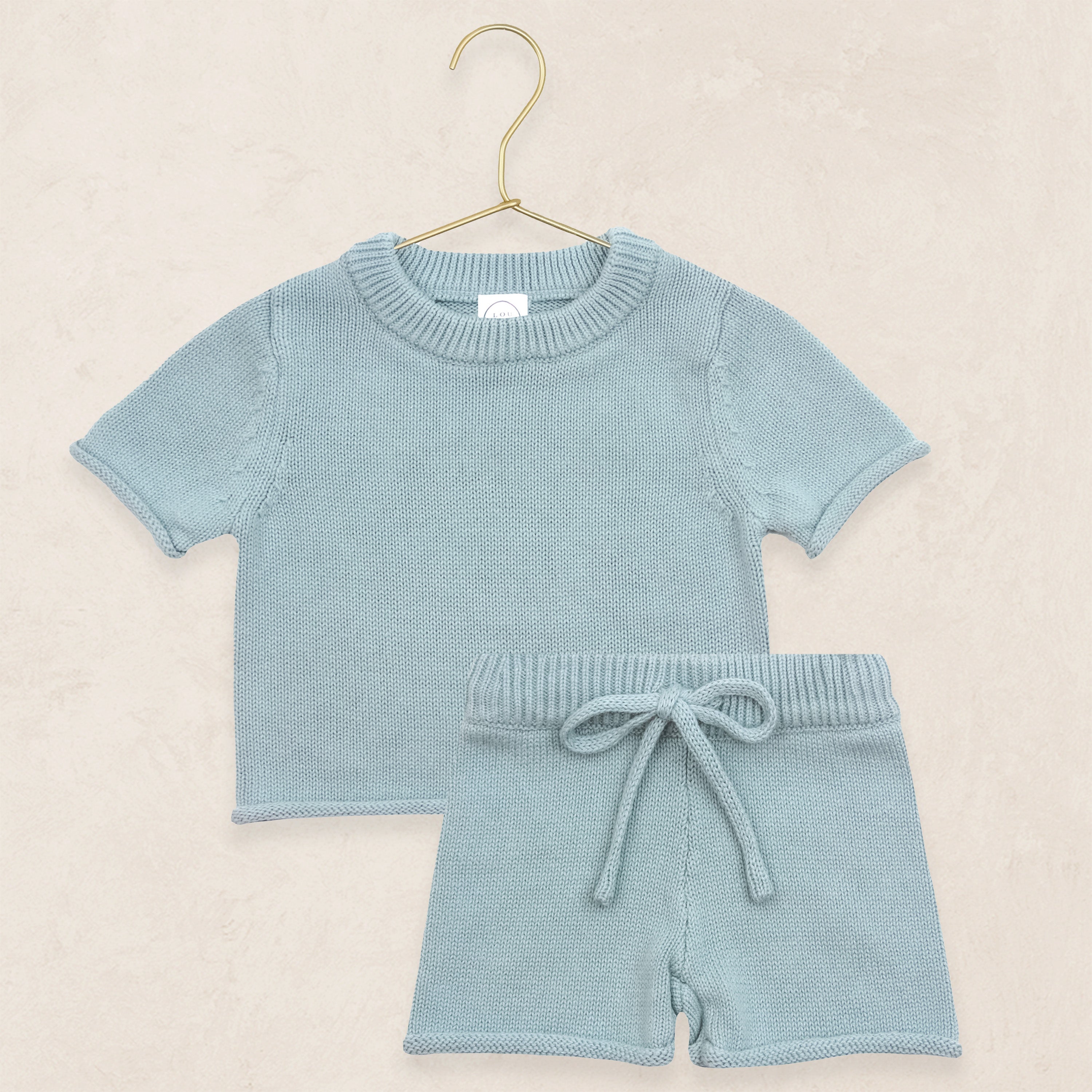 Knit Shirt + Short Set - Steele